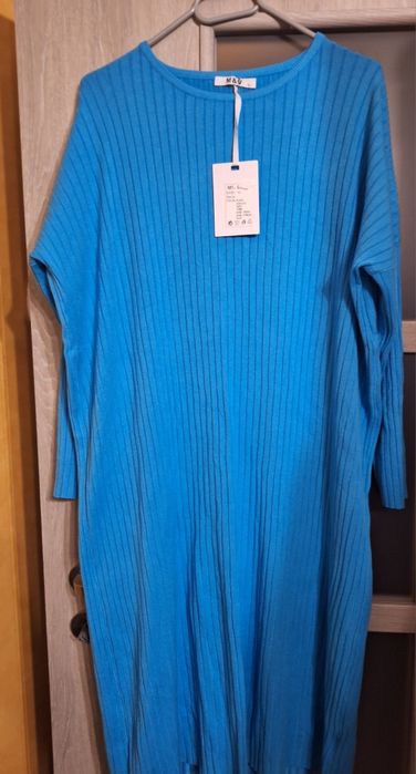 Sukienka dzianinowa prążkowana, rozmiar 46-48