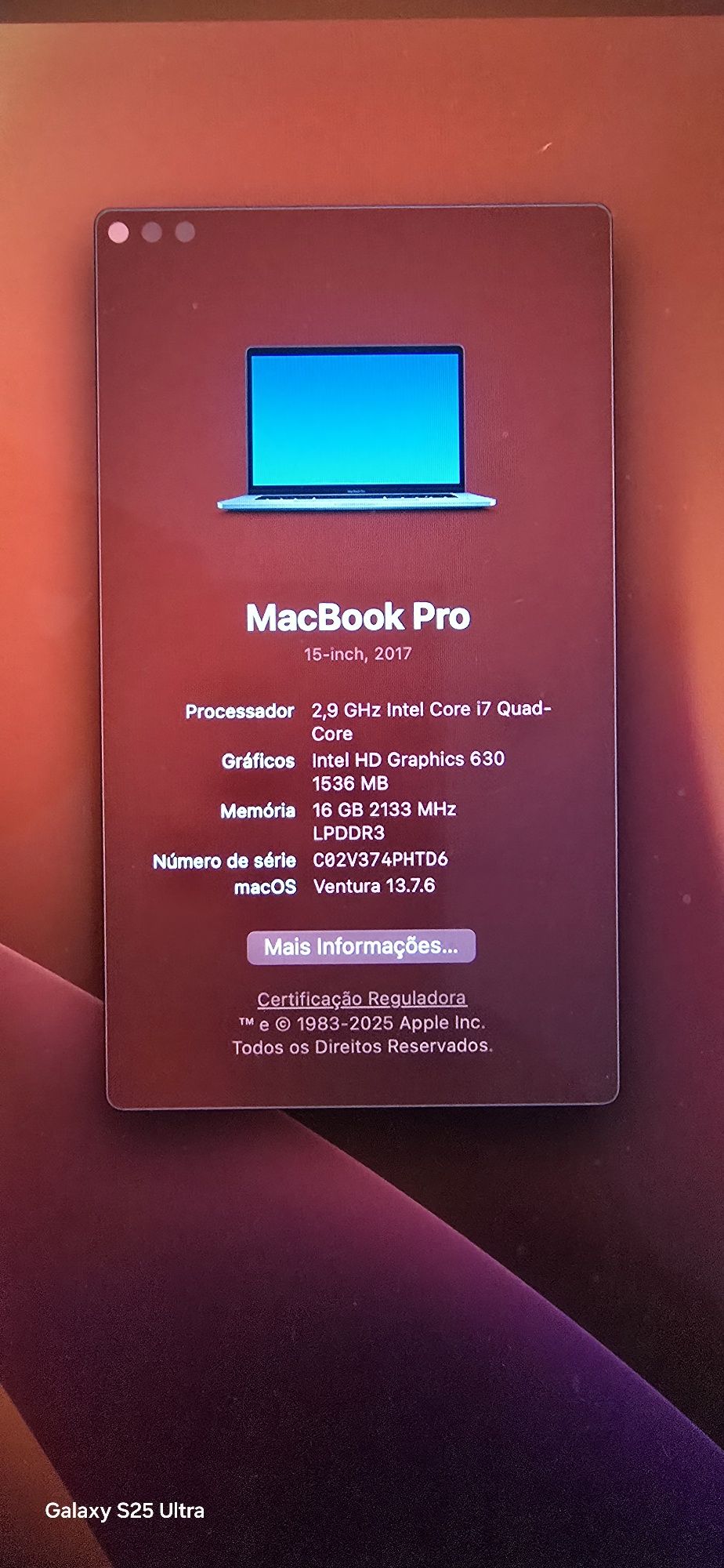 Apple MacBook Pro  touchbar 15” 2017  2,9Ghz i7 16gb 500gb ssd