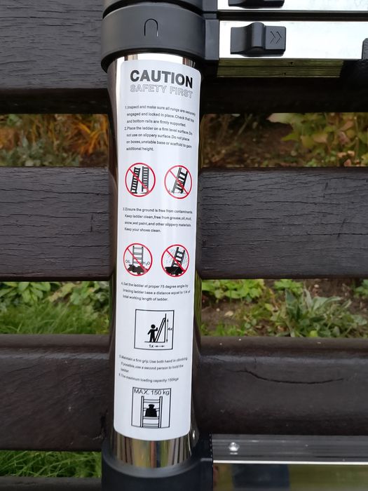 Drabina teleskopowa 4,4 m stal nierdzewna