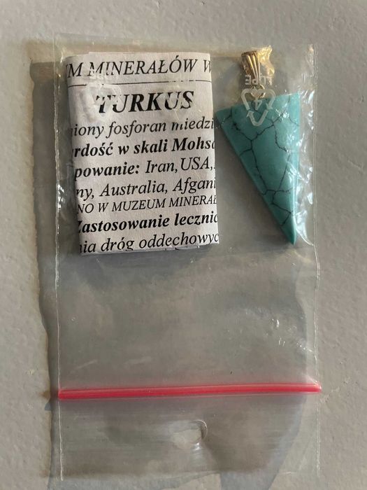 Zawieszka Turkus z uwodnionego fosforanu miedzi i glinu