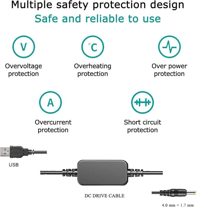 USB-кабель Raeisusp AC-LS5 Кабель для зниження напруги 5V-4.2V