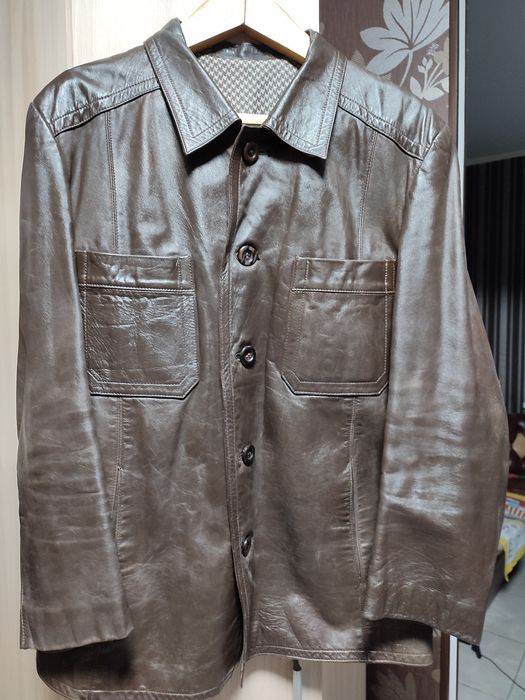 Куртка пиджак френч кожаный ГДР