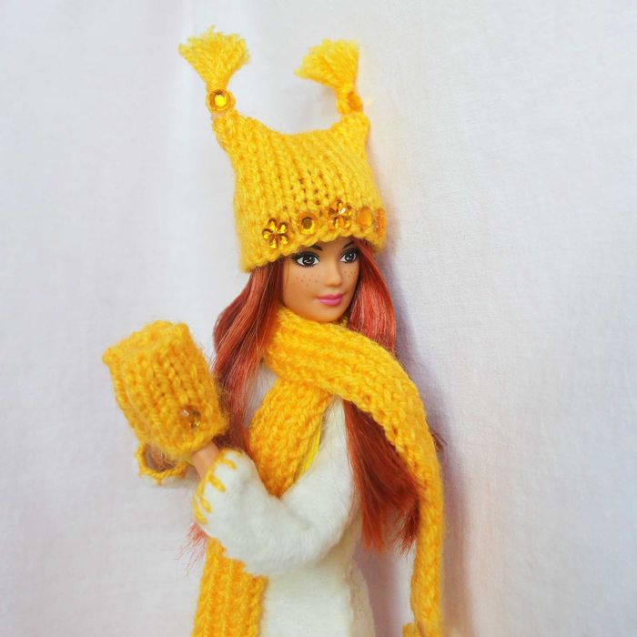 Зимний образ одежда для куклы Барби белочка