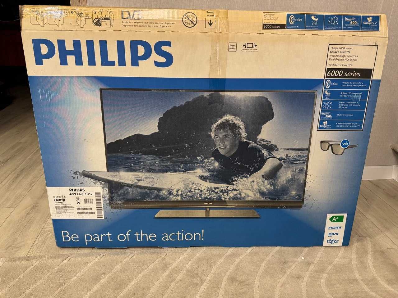 Smart LED TV Philips 6000 series 42PFL6097T/12 не працюючий