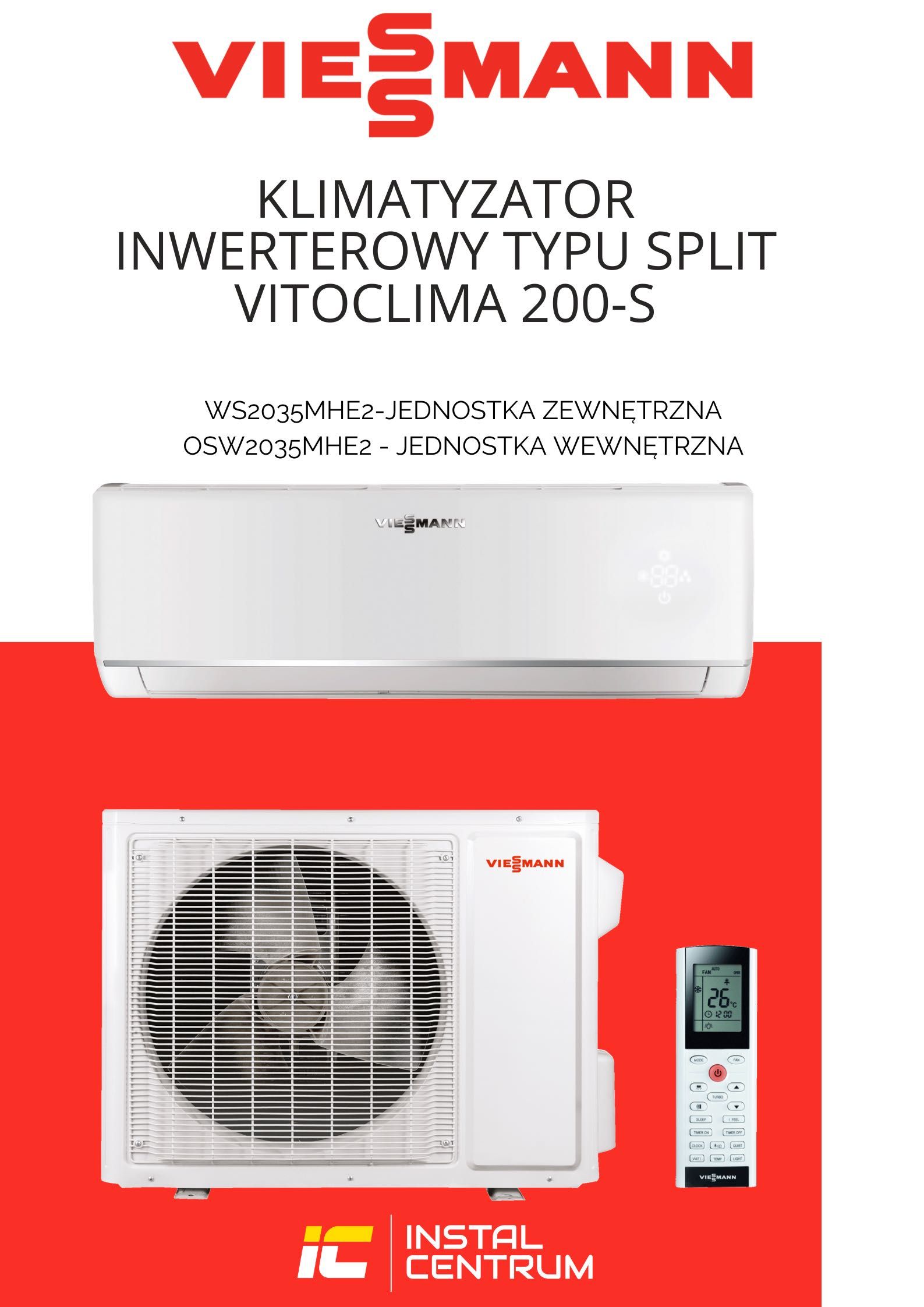 klimatyzacja Viessmann Vitoclima 200-s 3,5 KW, MONTAŻ CZĘSTOCHOWA