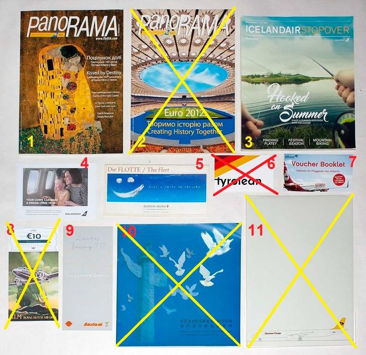 Буклеты, открытки авиакомпаний, аэропортов, авиамузеев