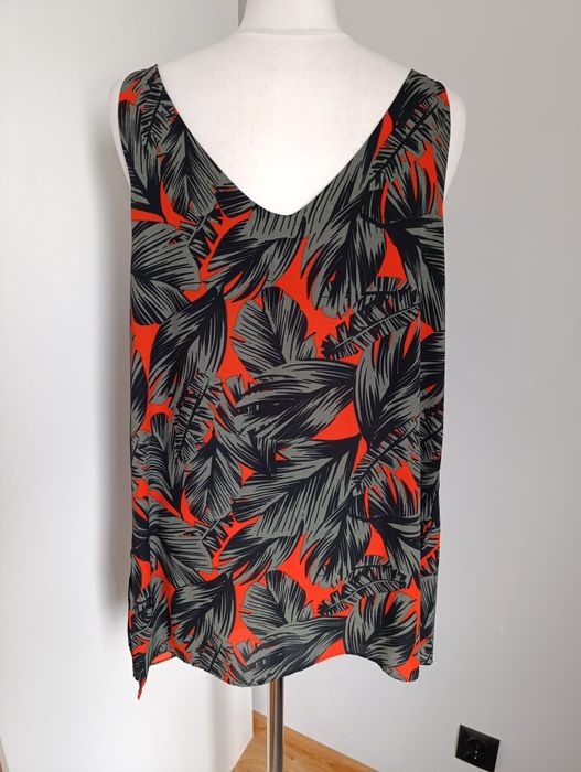 Bluzka damska Papaya na ramiączka szyfonową w liście palmy