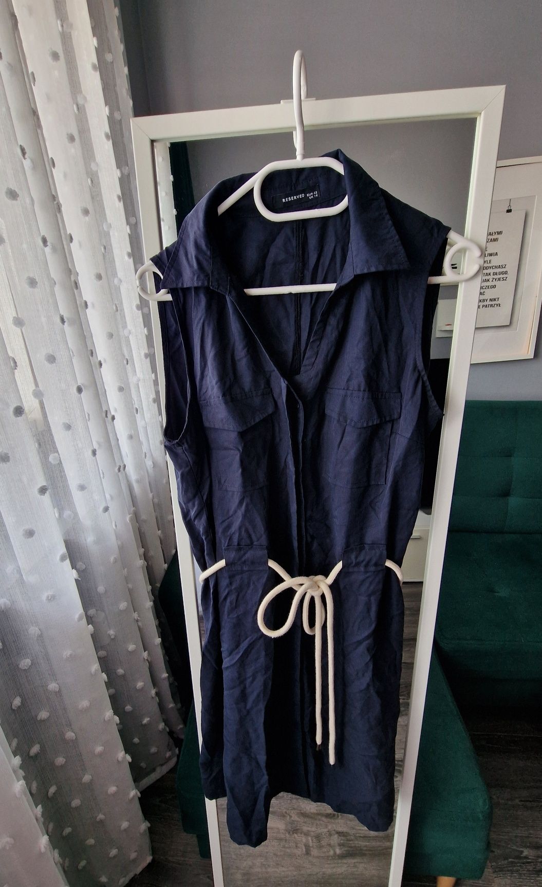 Reserved letnia sukienka z paskiem r. 42