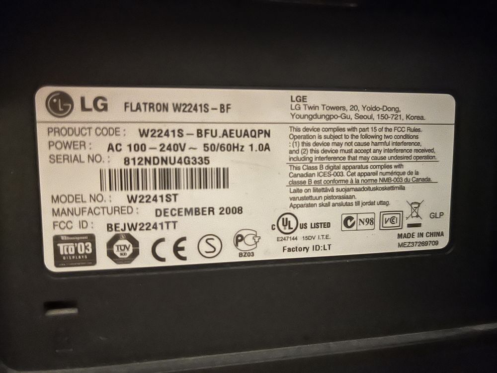 2 monitory LG 21cali