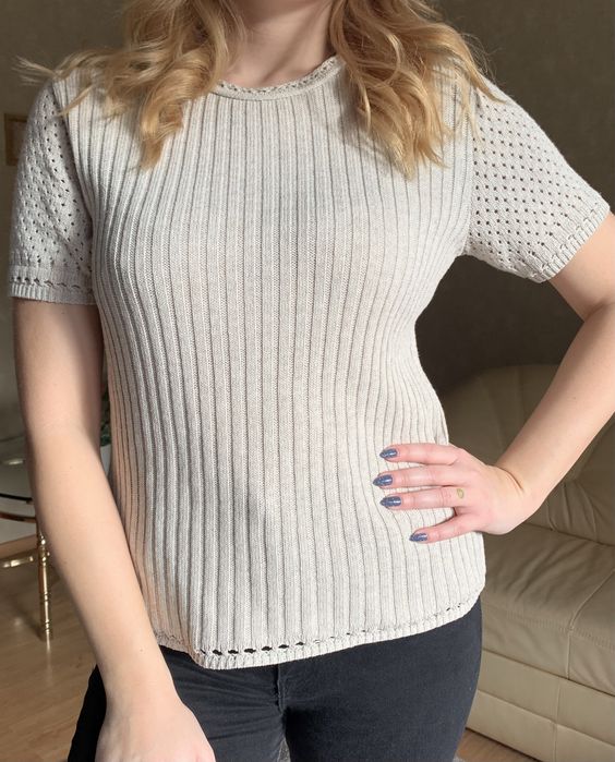 Beżowa bluzka vintage retro 38 M 40 L