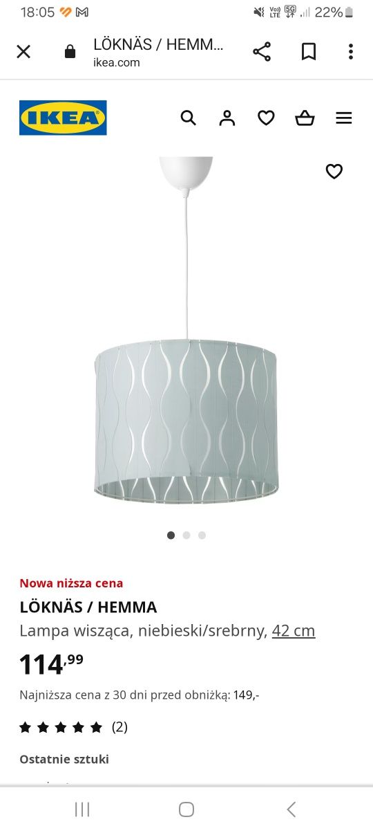 Lampa wisząca Ikea