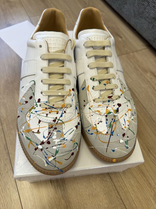 кеды Maison Margiela Gats mm6 painted white с краской