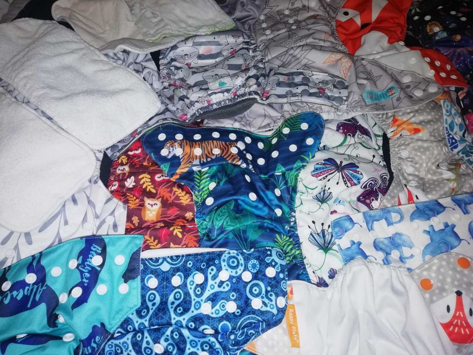 Lote 19 Fraudas reutilizáveis, 45 protetores,algodão,Bambu+contentor