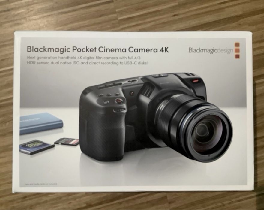 Blackmagic Pocket Cinema Camera 4K + klatka, używana, w pełni sprawna