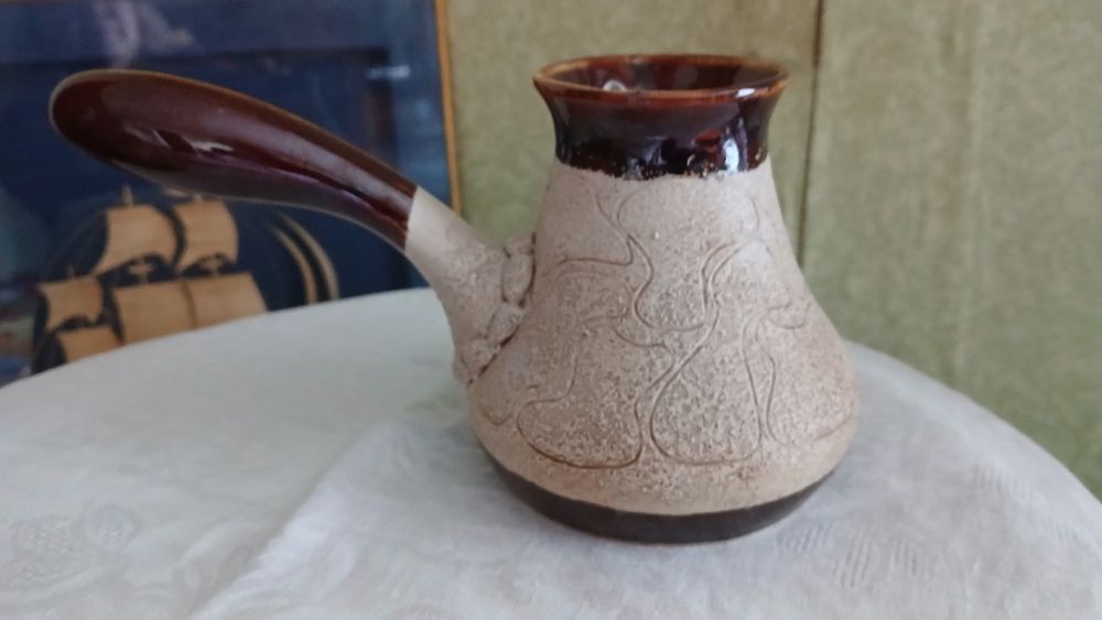 Турка джезва для кави кавоварка керамічна нова