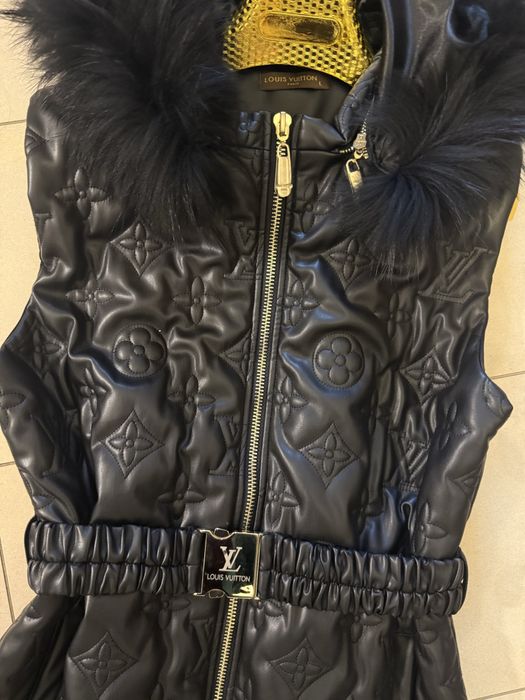 LV Louis Vuitton kamizelka z naturalnym futrem L/XL