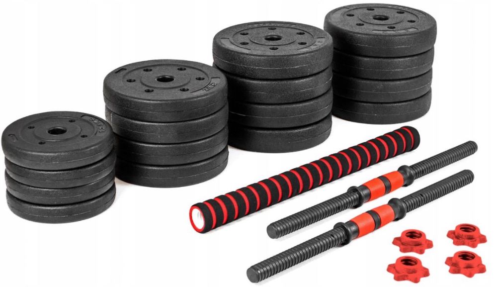 HANTLE HANTELKI 40 KG 2x20 KG Ciężarki Sztanga do Ćwiczeń Treningowe