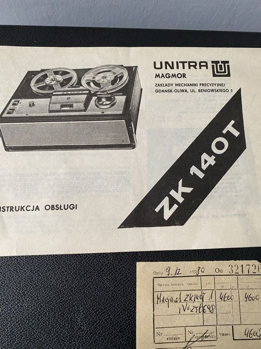 Magnetofon szpulowy, mikrofon, tasmy