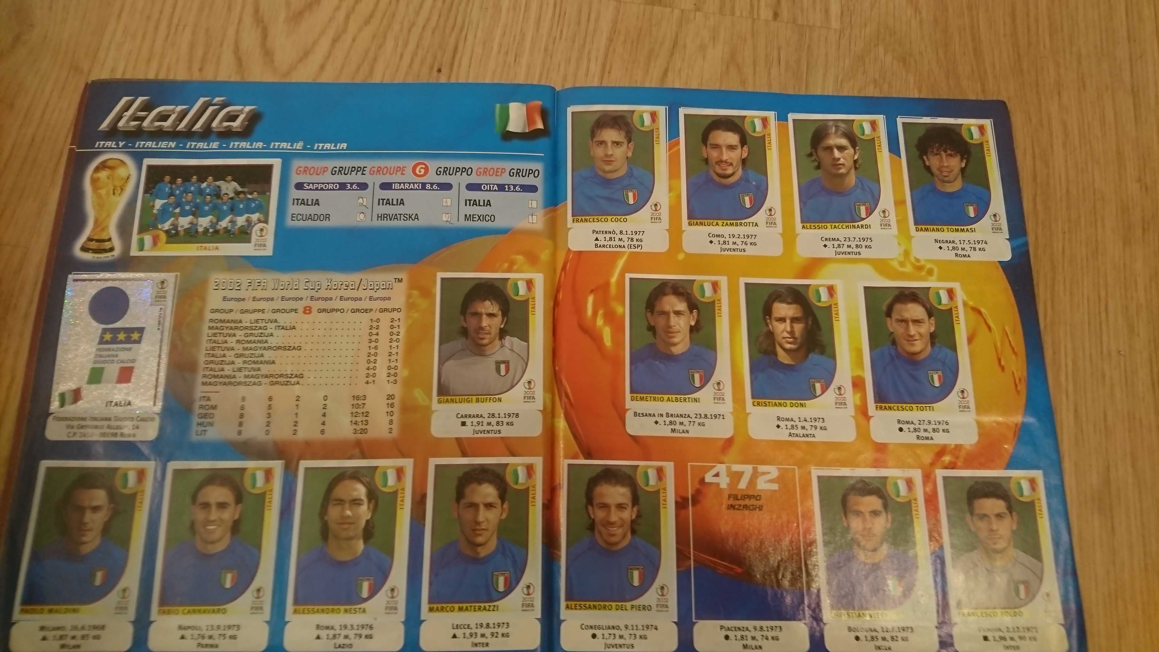 Caderneta Fifa world cup 2002- inclui Beckham, Ibrahimovic, Totti, etc