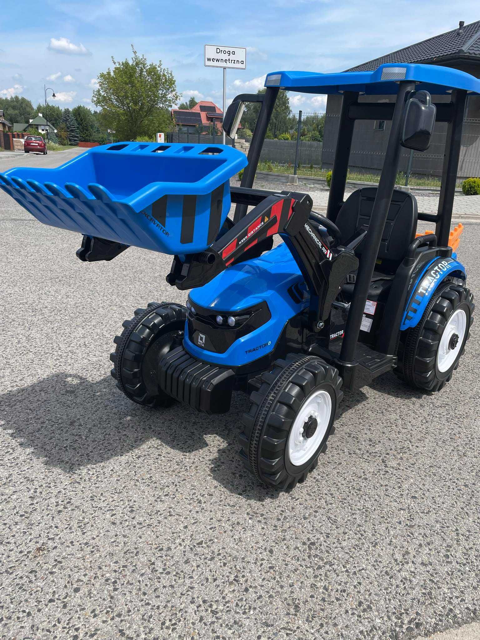 NOWA Koparka na akumulator DUŻY Traktor z przyczepą dla dzieci 24V
