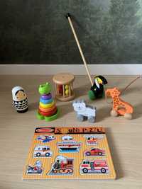 Drewniane zabawki dla dziecka 1+ 2+ w tym puzzle Melissa Doug