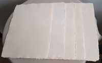 Papier czerpany kremowy A4, struktura lnu, 5 arkuszy