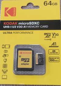 Karta microsd 64 GB marki Kodak z adapterem
