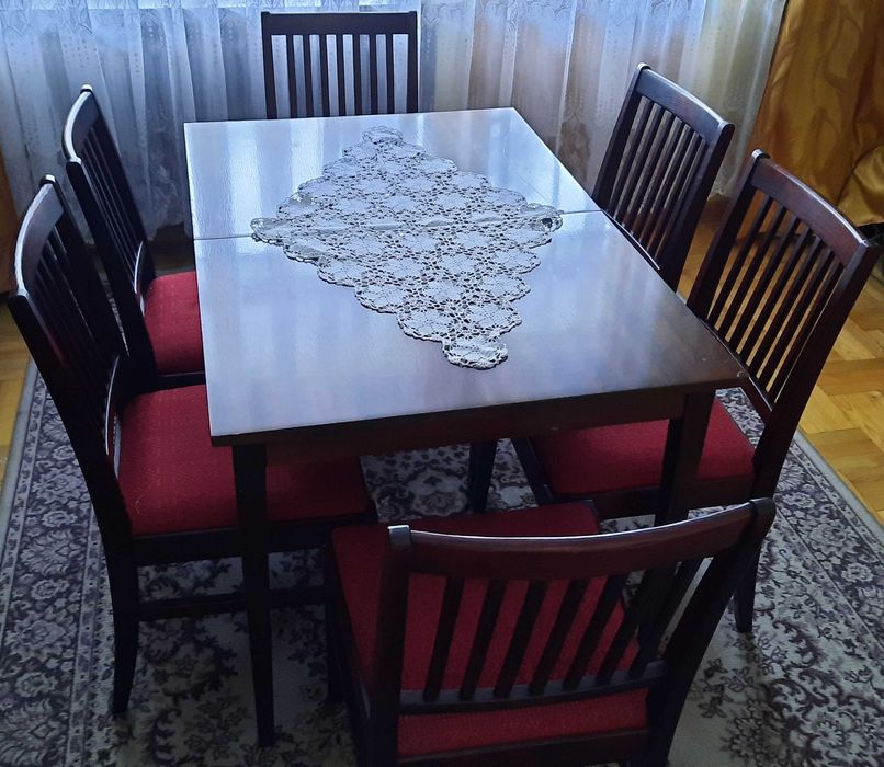 Krzesła drewniane 6 szt KOMPLET PRL