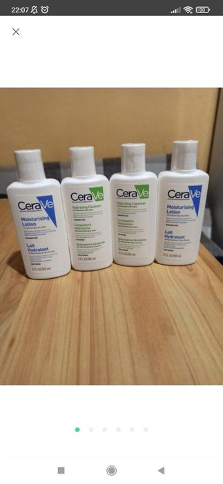 4 засоби 350 грн  запечатані мініатюри Cerave по 88 мл, всі протерміно