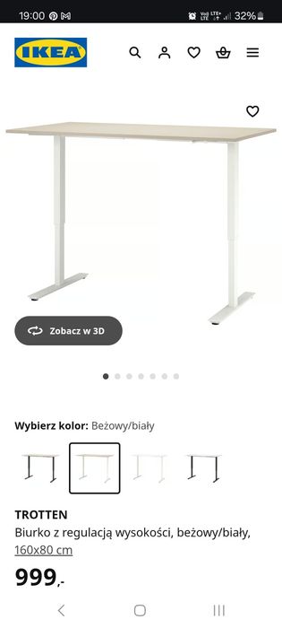 Biurko/Stół Trotten 80x160 cm