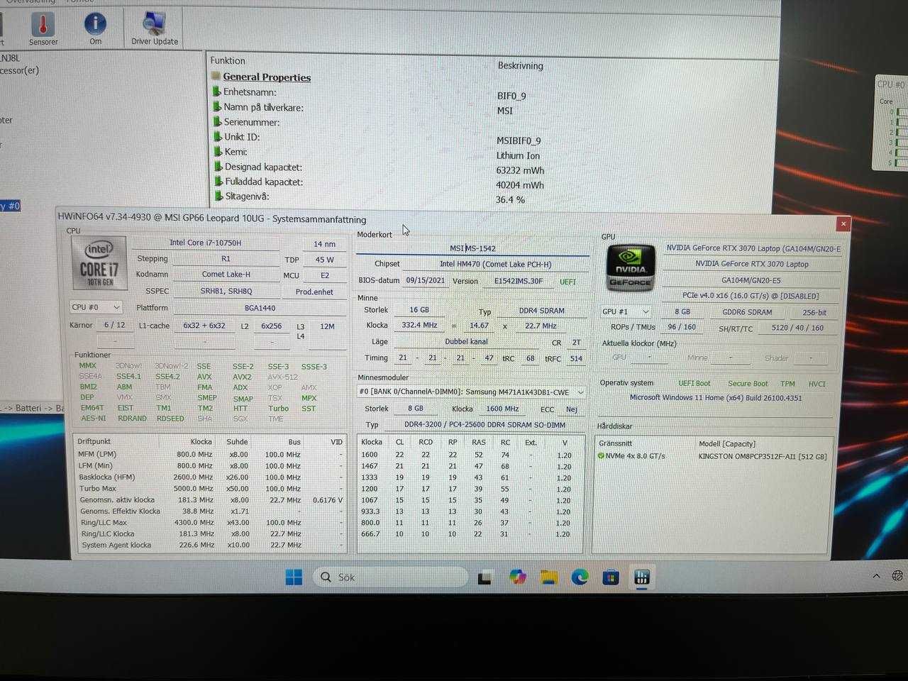Ігровий ноутбук MSI LeopardGP66 FHDIPS/i7-10750H/RTX3070/16DDR4/SSD512