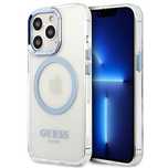 Etui Guess Metal Outline MagSafe na iPhone 13 Pro / iPhone 13 - niebie
