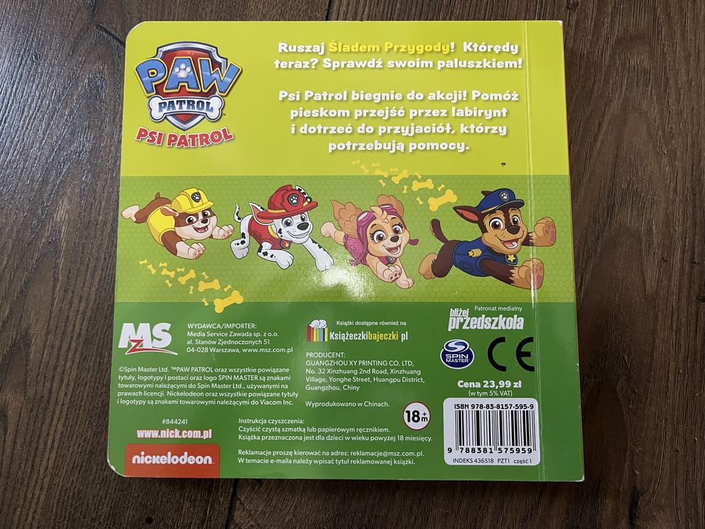Psi patrol za mna ksiazeczka labirynt dla najmlodszych „1”
