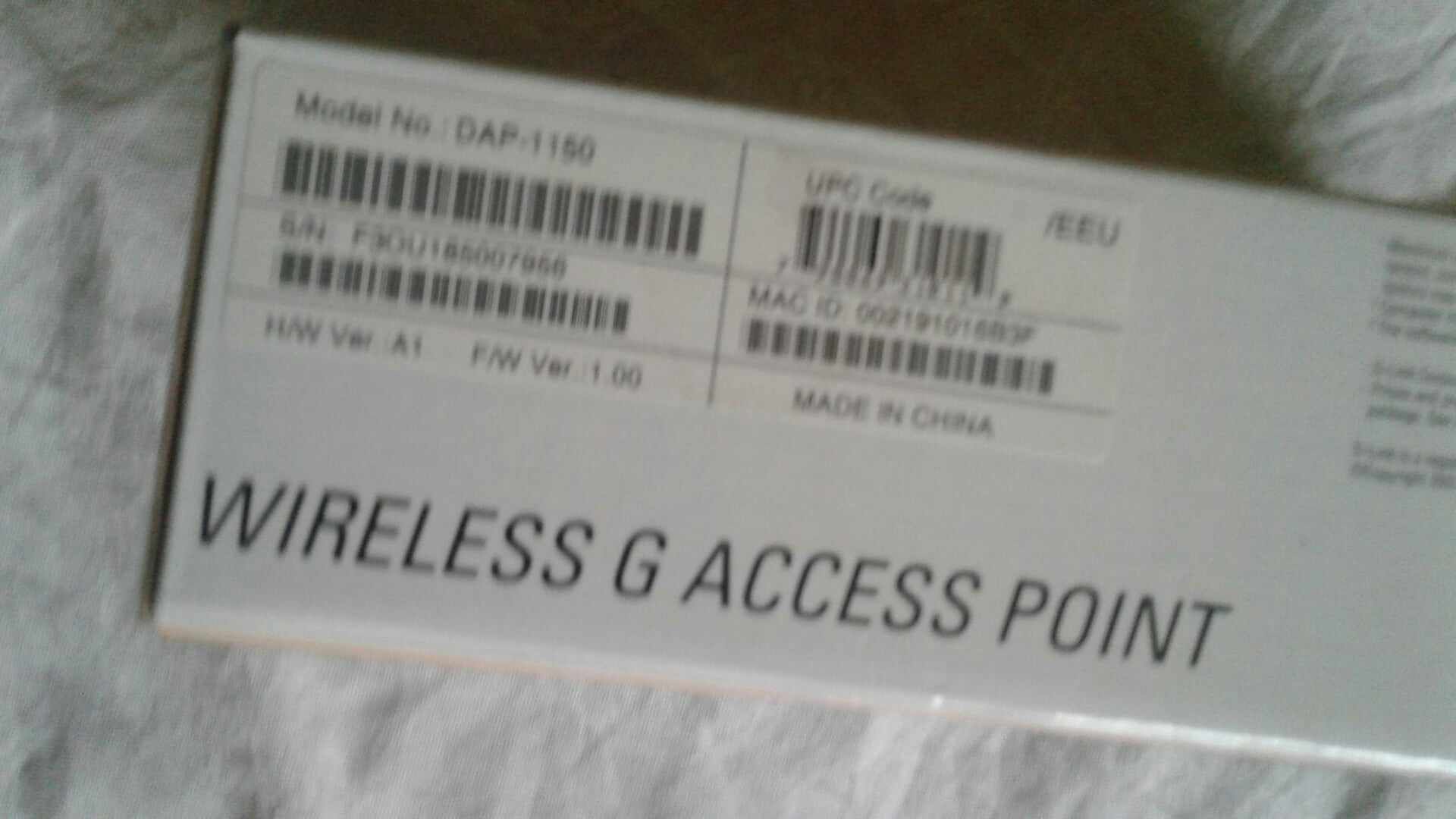 D-link DAP-1150 Wireless G ACCESS POINT