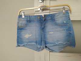 Spodenki letnie damskie New Yorker jeansowe niebieskie z przetarciami