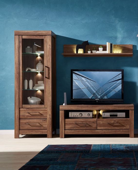 Stylowy zestaw mebli RTV do salonu BRW - Gent - stan bardzo dobry