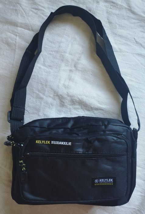 Чоловіча сумка через плече чорна Kelylek