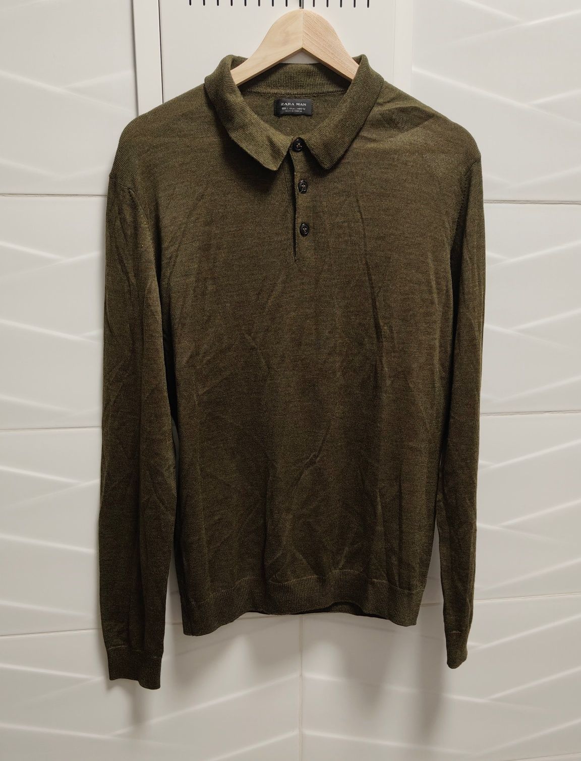 Sweter Zara Man r. L zielony khaki