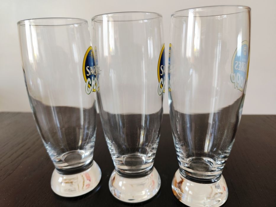 Lote de 3 copos de Cerveja - Sagres Chopp (Novos - 30 cl)