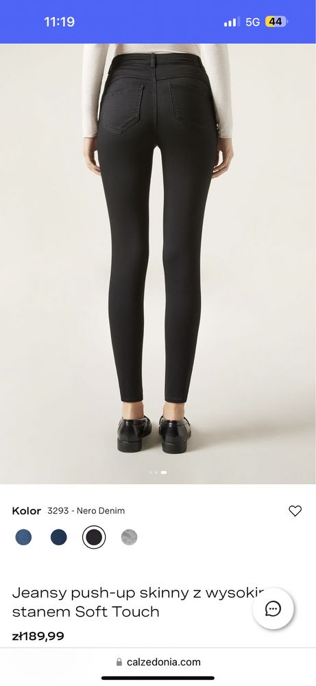 Jeansy push-up skinny z wysokim stanem Soft Touch Calzedonia