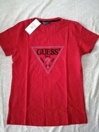 NOWA damska koszulka Guess t-shirt gg bluzka czerwona XL 42