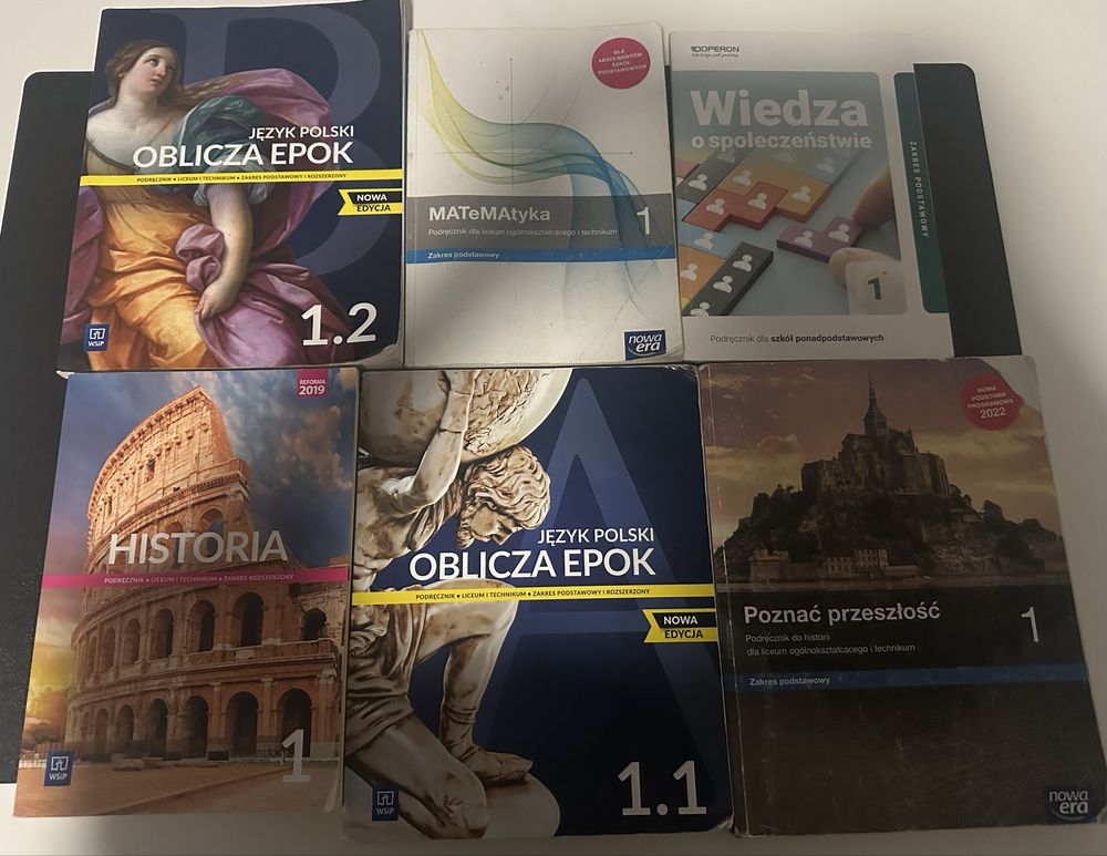 Ksiazki szkola srednia klasa 1/2, podstawa i rozszerzenie.
