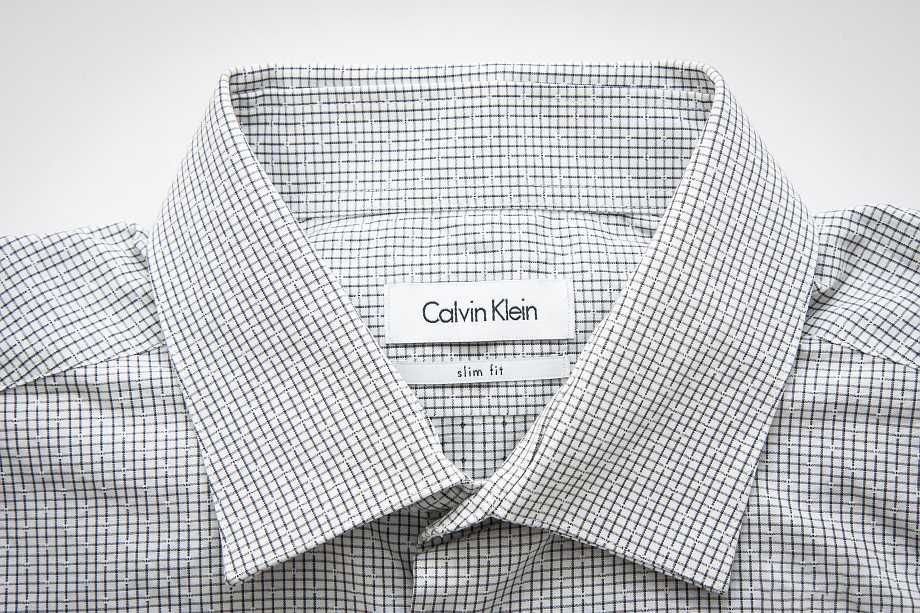 Calvin Klein Koszula Męska z długim rękawem - Szara kratka XL