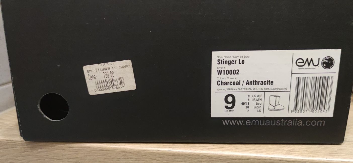 Emu Stinger Lo Charcoal/Anthracite r.40