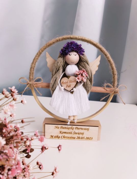 Pamiątka na Chrzest Święty Prezent na Chrzest Święty Anioł Stróż Chrzc