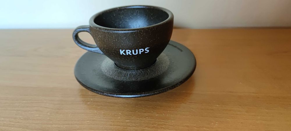 Filiżanka do latte z fusów kawy ze spodkiem Krups oryginalne 190ml
