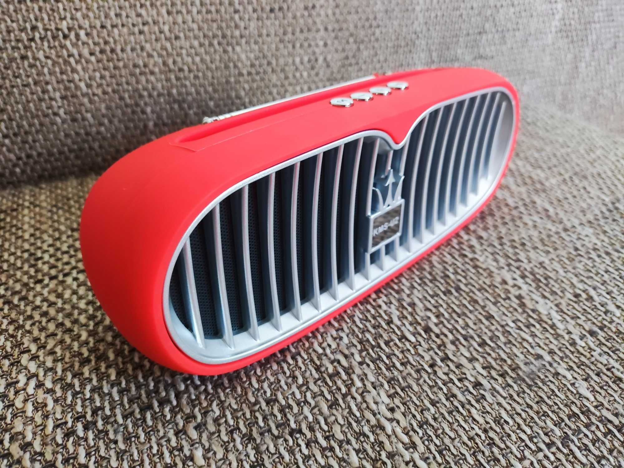 Przenośny Głośnik Bluetooth Bezprzewodowy USB czerwony przenośny Radio