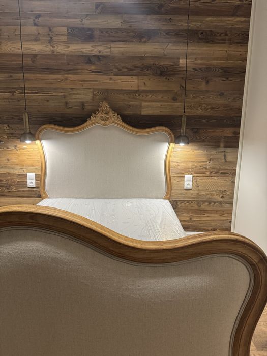 Łóżko dębowe 140 cm , łóżko ludwikowskie , łóżko rustykalne