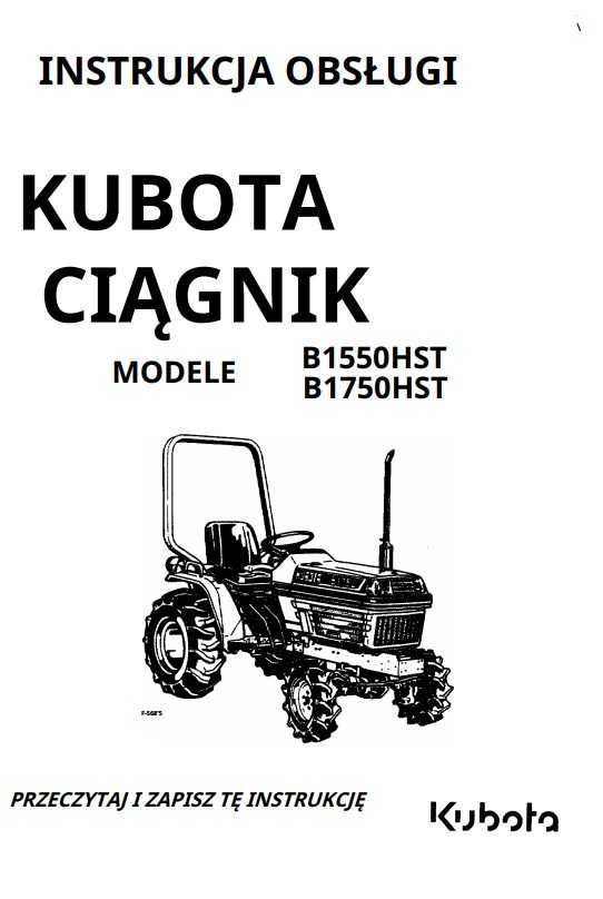Instrukcja obsugi Kubota B 1550, B 1750, PL