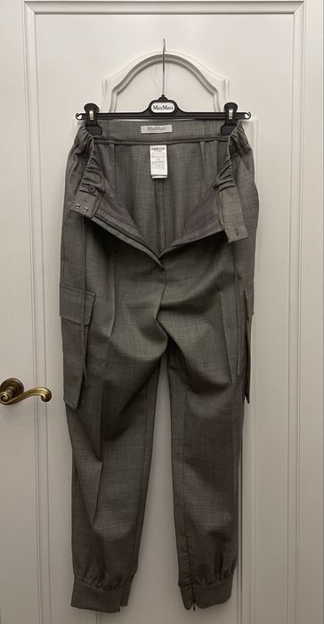 MAX MARA piękne spodnie z kieszeniami, ściągane w talii
